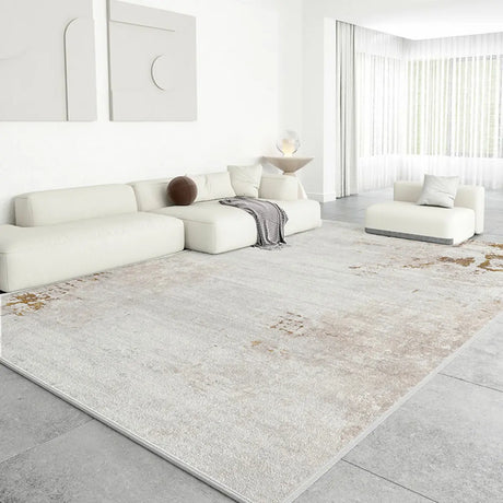Ombre Stylish Abstract Polypropylene Beige Area Rug Image - 2