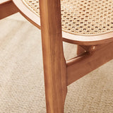Open Back Armless Rattan Side Chair Wood Dining Chair Image - 12