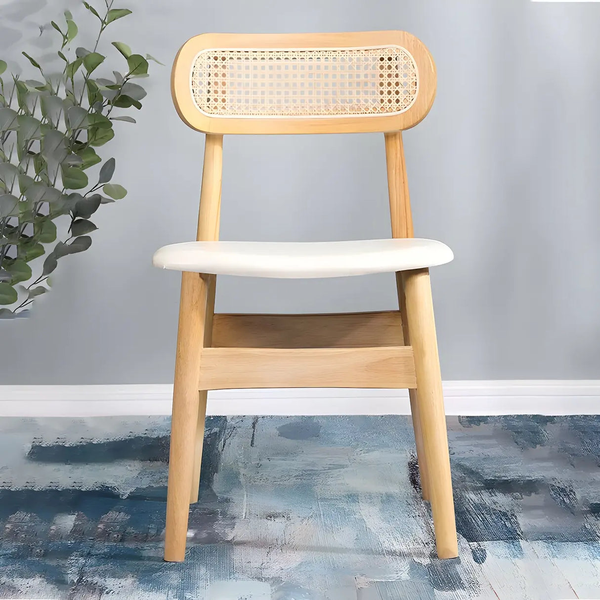 Open Back Faux Leather Upholstered Dining Side Chair Image - 18