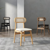 Open Back Faux Leather Upholstered Dining Side Chair Image - 1