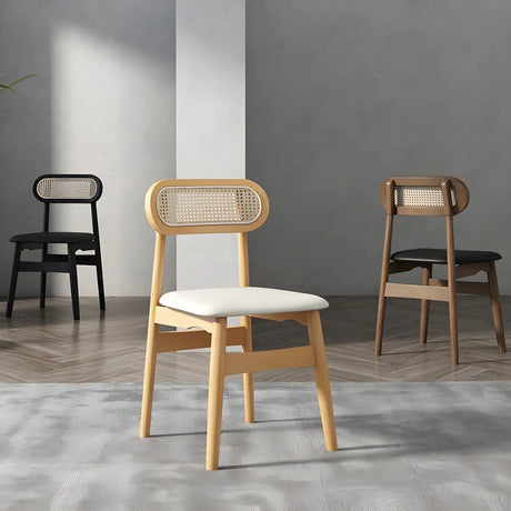 Open Back Faux Leather Upholstered Dining Side Chair Image - 1