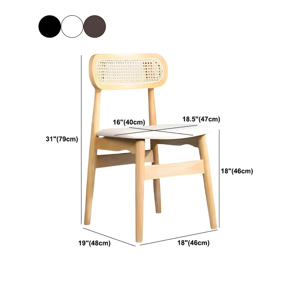 Open Back Faux Leather Upholstered Dining Side Chair 