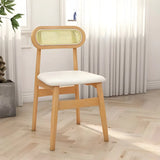 Open Back Faux Leather Upholstered Dining Side Chair Image - 4