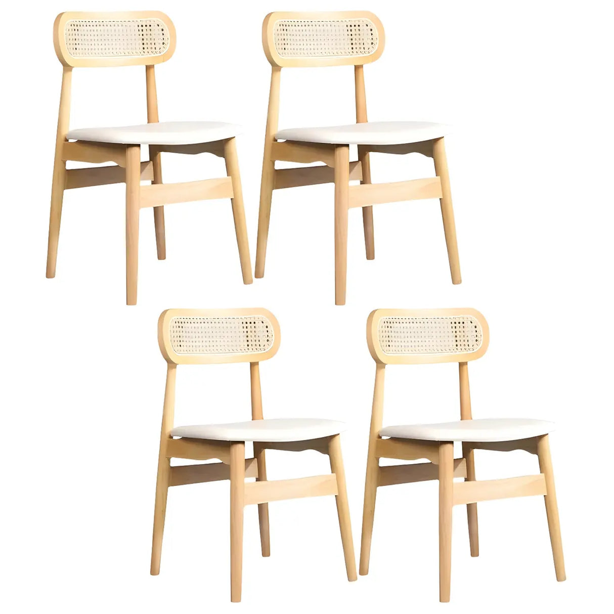 Open Back Faux Leather Upholstered Dining Side Chair Image - 6