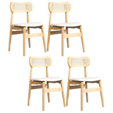 Open Back Faux Leather Upholstered Dining Side Chair Image - 6