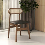 Open Back Faux Leather Upholstered Dining Side Chair Image - 8