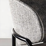 Open Back Iron Leg Faux Leather Dining Side Chair Image - 13