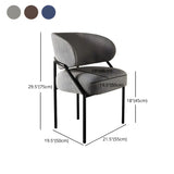 Open Back Iron Leg Faux Leather Dining Side Chair #size