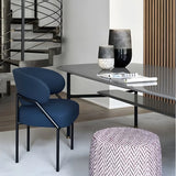 Open Back Iron Leg Faux Leather Dining Side Chair Image - 7