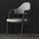 Open Back Leather Dining Arm Chair with Metal Leg Image - 22