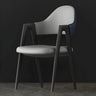 Open Back Leather Dining Arm Chair with Metal Leg Image - 22