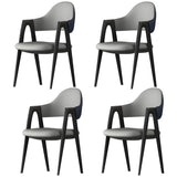 Open Back Leather Dining Arm Chair with Metal Leg Image - 24