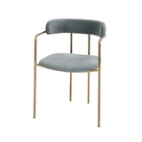 Open Back Microfiber Upholstered Dining Arm Chair Image - 13