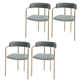 Open Back Microfiber Upholstered Dining Arm Chair Image - 15