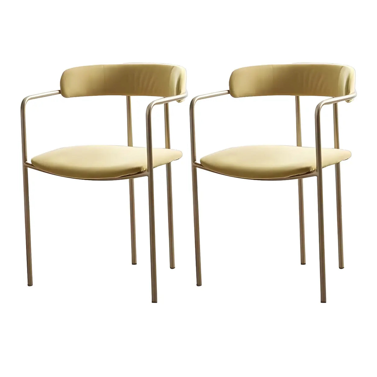 Open Back Microfiber Upholstered Dining Arm Chair Image - 19