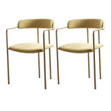 Open Back Microfiber Upholstered Dining Arm Chair Image - 19