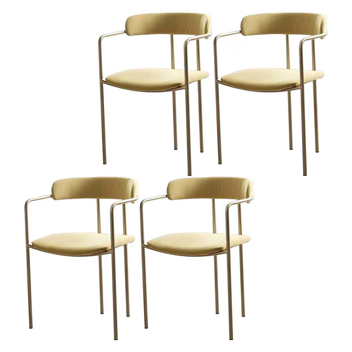 Open Back Microfiber Upholstered Dining Arm Chair Image - 20