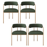 Open Back Microfiber Upholstered Dining Arm Chair Image - 5