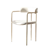 Open Back Microfiber Upholstered Dining Arm Chair Image - 8