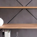 Open Back Modern Vertical Metal Frame Etagere Bookcase Image - 11