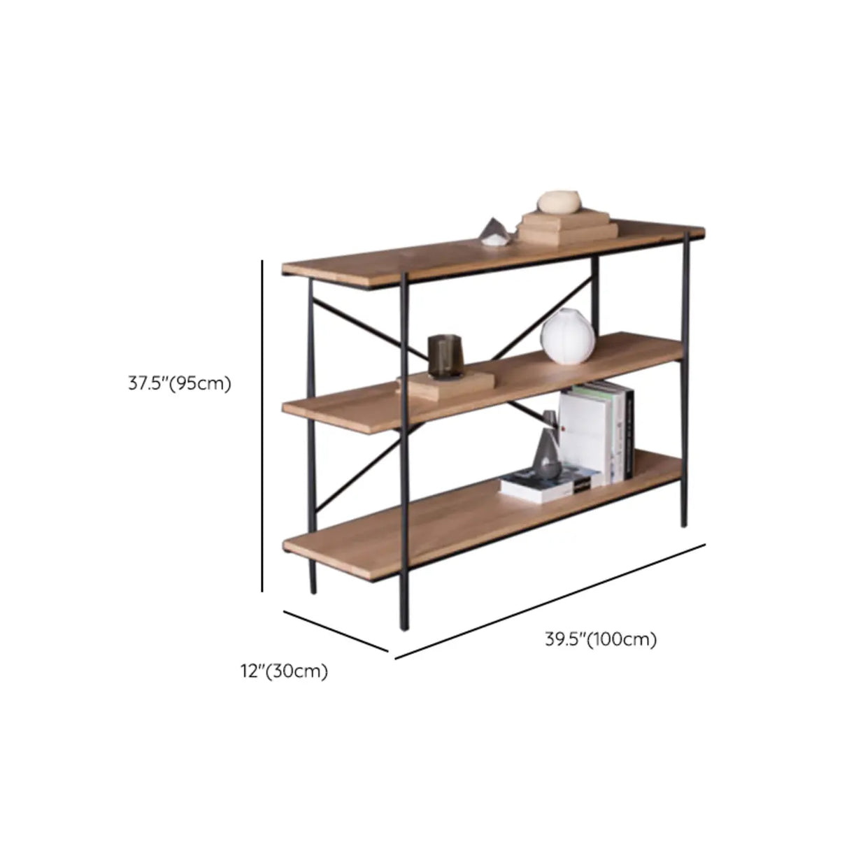 Open Back Modern Vertical Metal Frame Etagere Bookcase Image - 14
