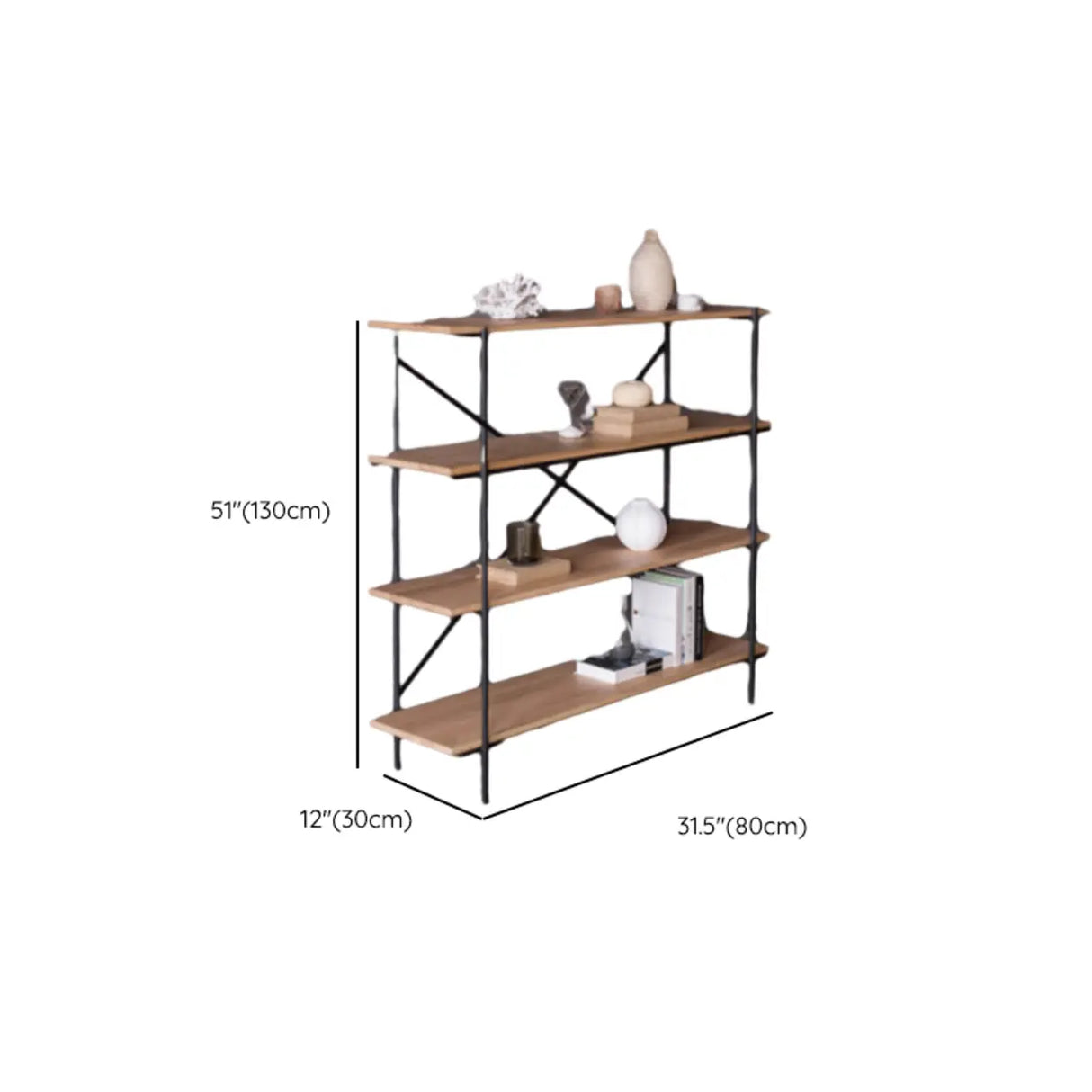 Open Back Modern Vertical Metal Frame Etagere Bookcase Image - 16