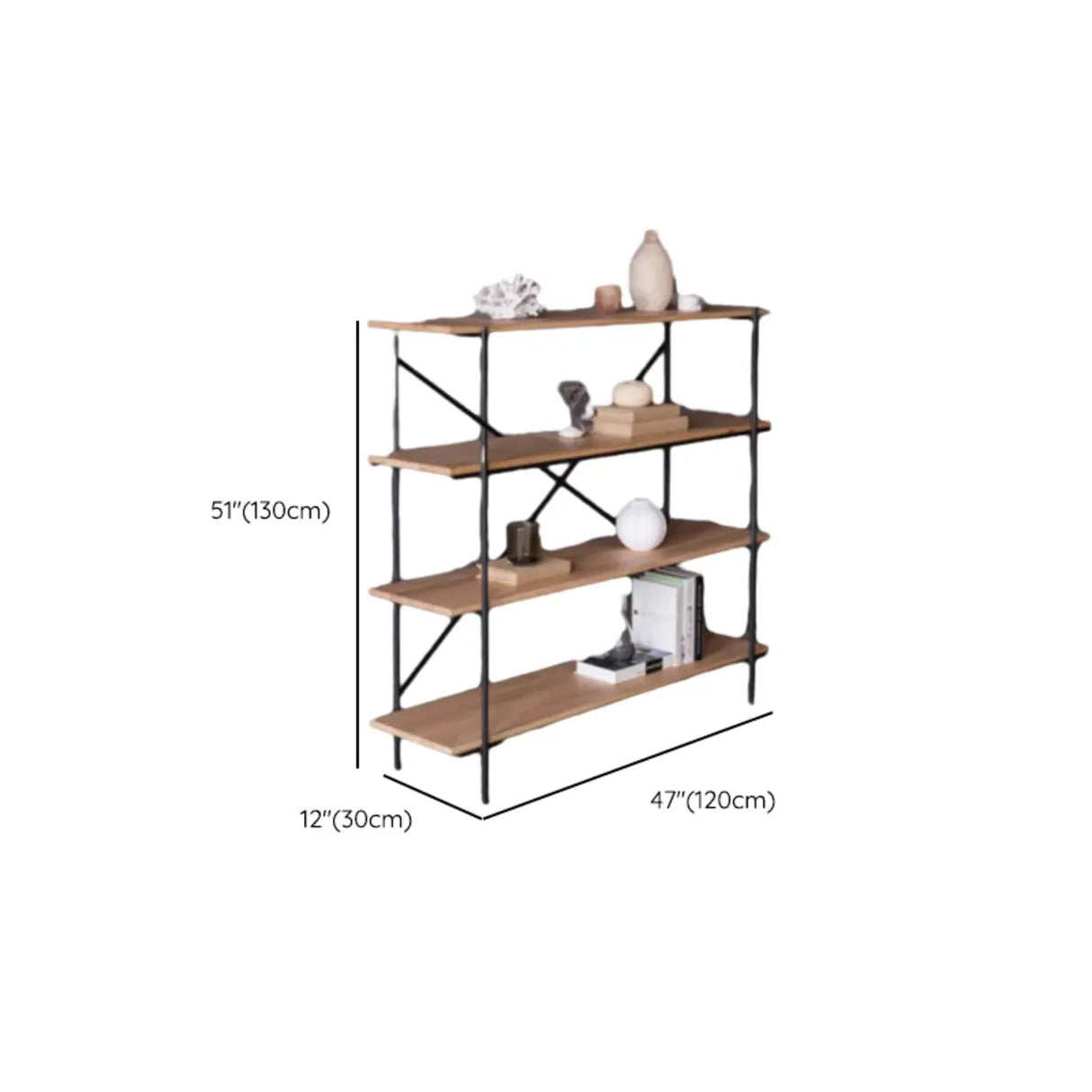 Open Back Modern Vertical Metal Frame Etagere Bookcase Image - 18