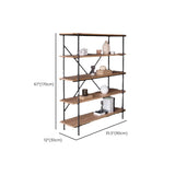 Open Back Modern Vertical Metal Frame Etagere Bookcase Image - 31