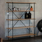 Open Back Modern Vertical Metal Frame Etagere Bookcase Image - 4