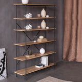Open Back Modern Vertical Metal Frame Etagere Bookcase Image - 7