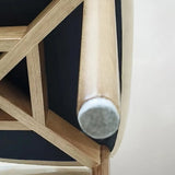 Open Back Round Padded Seating Wood Dining Chair Beige Image - 15
