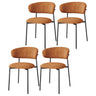 Open Back Velour Dining Side Chair with Metal Legs Image - 3