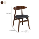 Open Back Wooden Armless Upholstered Dining Chairs #size