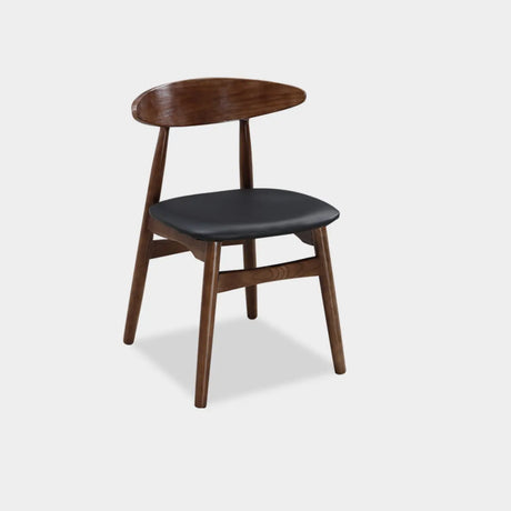 Open Back Wooden Armless Upholstered Dining Chairs Image - 2