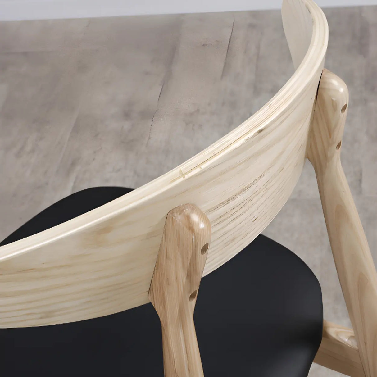 Open Back Wooden Armless Upholstered Dining Chairs Image - 3