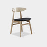 Open Back Wooden Armless Upholstered Dining Chairs Image - 4