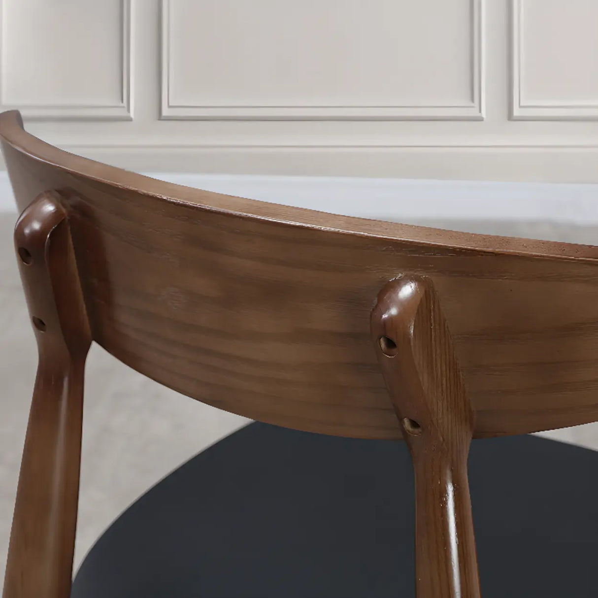 Open Back Wooden Armless Upholstered Dining Chairs Image - 5