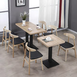 Open Back Wooden Armless Upholstered Dining Chairs Image - 8