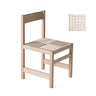 Open Braided Rope Seat Rectangle Wood Dining Chair Image - 6