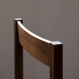 Open Braided Rope Seat Rectangle Wood Dining Chair Image - 8