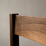 Open Braided Rope Seat Rectangle Wood Dining Chair Image - 9
