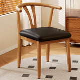Open Curved Back Cotton Upholstery Side Dining Chair Image - 16