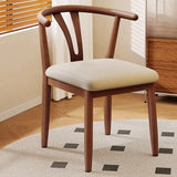 Open Curved Back Cotton Upholstery Side Dining Chair Image - 18