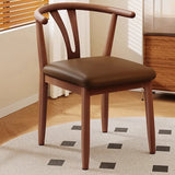 Open Curved Back Cotton Upholstery Side Dining Chair Image - 19