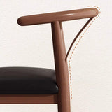 Open Curved Back Cotton Upholstery Side Dining Chair Image - 22
