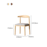 Open Curved Back Cotton Upholstery Side Dining Chair Image - 27