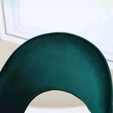 Open Curved Back Fabric Seat Wood Dining Chair Green Image - 7