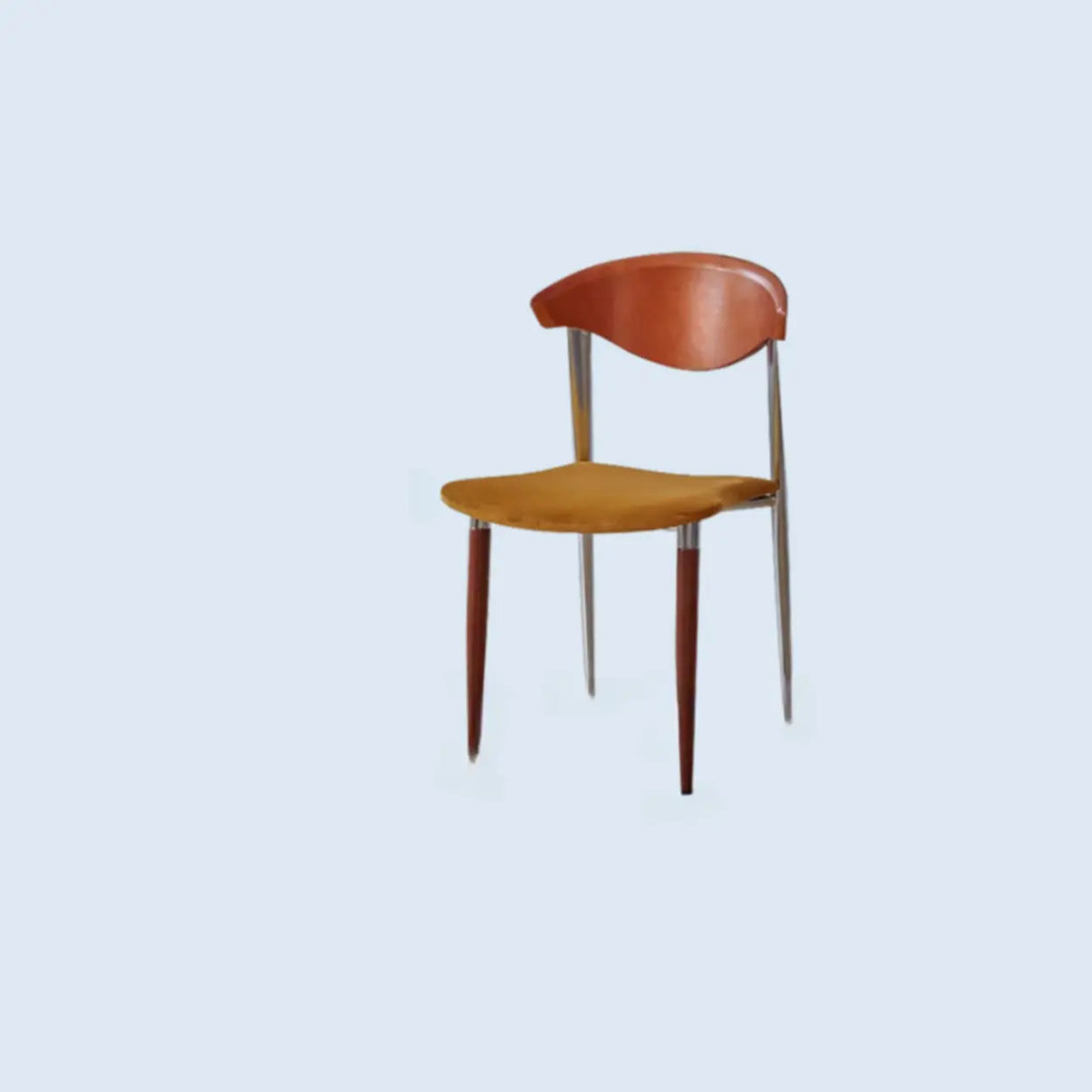 Open Curved Back Upholstered Wood Dining Chair Cherry Image - 10