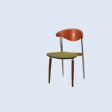 Open Curved Back Upholstered Wood Dining Chair Cherry Image - 15