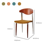 Open Curved Back Upholstered Wood Dining Chair Cherry #size